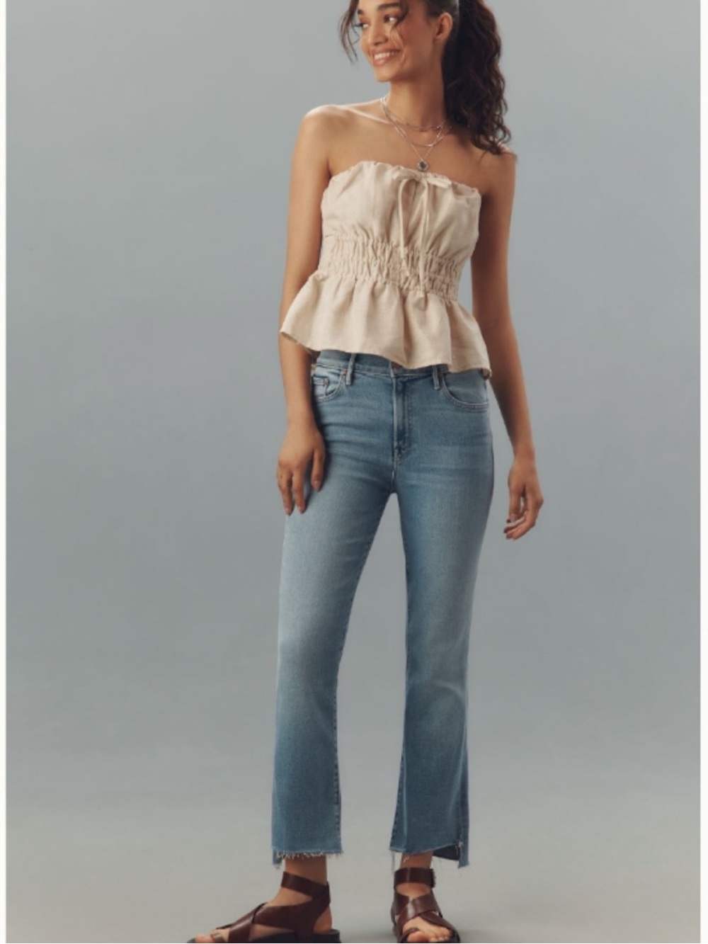 NWT MOTHER The Insider Crop Step Fray Jeans BLESSING IN DISGUISE, size 32 - Picture 7 of 17